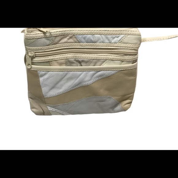 Crossbody Purse Leather Patchwork Material Multi Color Polyester Lining - Picture 2 of 9